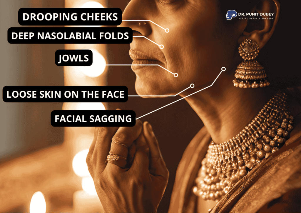 Lower Face Aging and Rejuvenation – Expert Deep Plane Facelift Surgery in India by Dr. Punit Dubey.