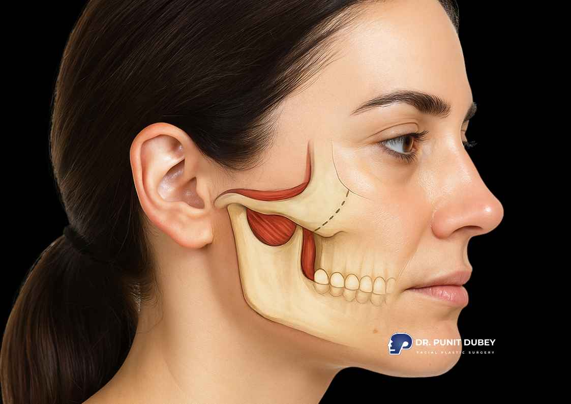 Cheekbone reduction surgery in India by Dr. Punit Dubey, enhancing the contours of the cheekbones for a more proportionate and attractive appearance. Cheekbone reduction surgery in Delhi by Dr. Punit Dubey