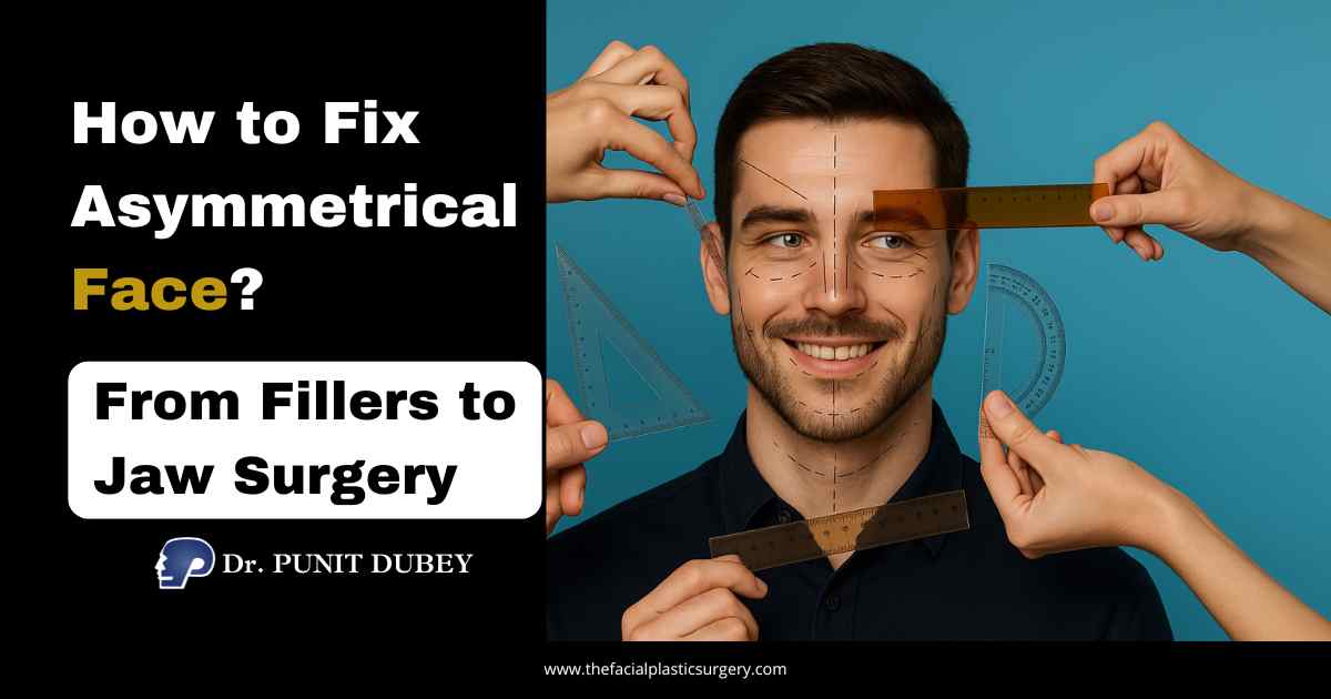 Facial Asymmetry Correction in 2026 - Fillers, Implants & Jaw Surgery in Delhi, India by Dr. Punit Dubey